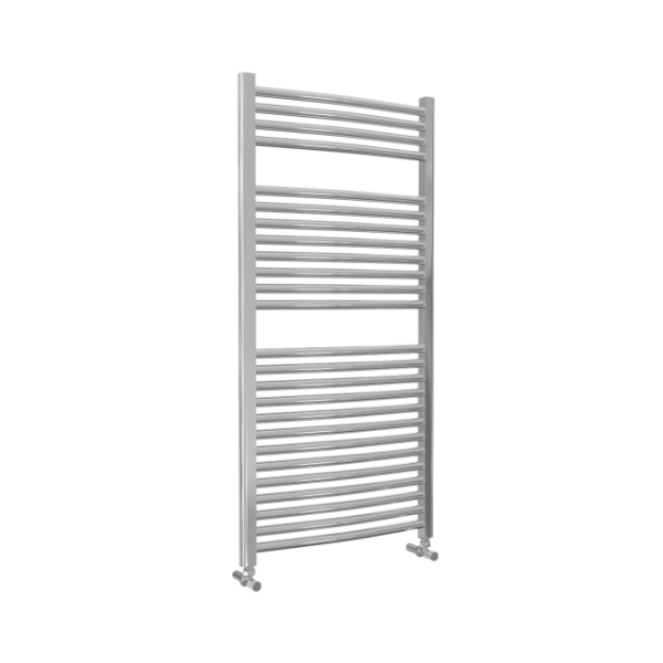 Picture of Chrome CURVED Towel Radiator 600mm Wide 1230mm High