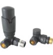 Thermostatic Anthracite Corner Valve - Set	