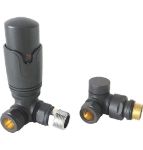 Thermostatic Anthracite Corner Valve - Set	