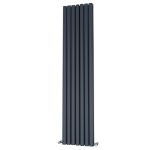 VERTICA 1600x406mm Anthracite Double Oval Tube Vertical Radiator