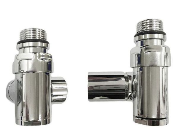 Dual Fuel Radiator Valves Chrome Corner Set