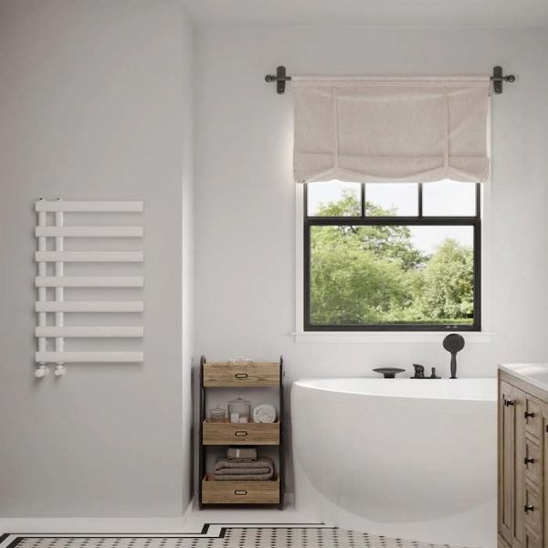 Picture of LALLINA 500mm Wide 766mm High White Designer Towel Rail