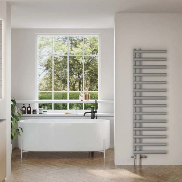 Picture of LALLINA 500mm Wide 1592mm High Silver Designer Towel Rail