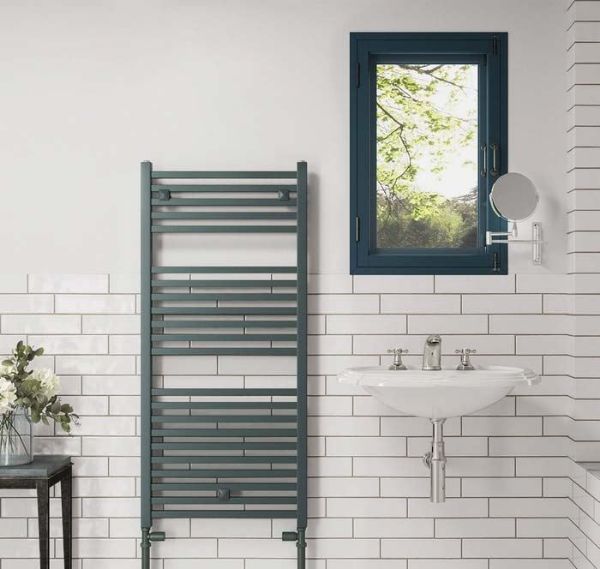 Picture of TODY 500mm Wide 1110mm High Square Tube Anthracite Designer Towel Rail