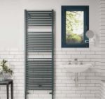 Picture of TODY 500mm Wide 1420mm High Square Tube Anthracite Designer Towel Rail