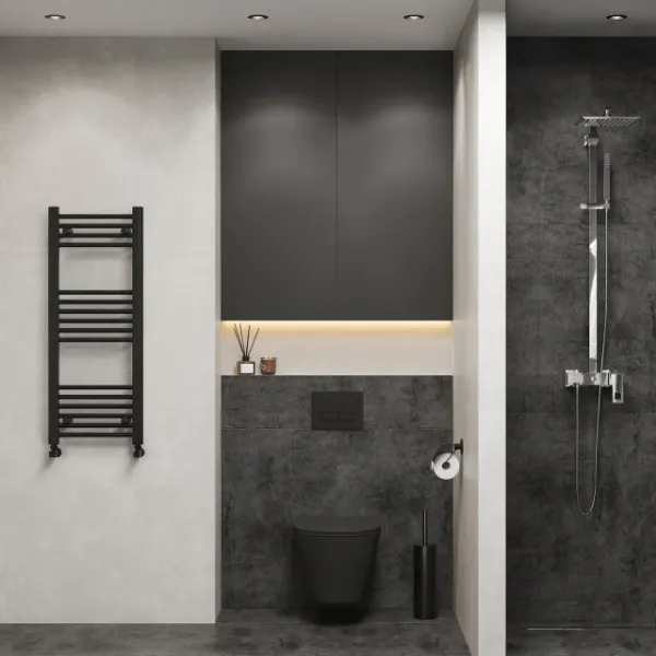 Picture of Black Towel Radiator - 400mm Wide 1000mm High