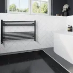 Picture of Black Towel Radiator - 1000mm Wide 600mm High
