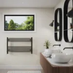 Picture of Black Curved Towel Radiator - 1000mm Wide 600mm High
