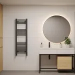 Picture of Black Towel Radiator - 400mm Wide 1200mm High