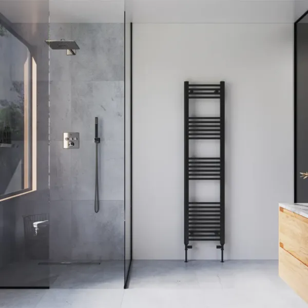 Picture of Black Towel Radiator - 400mm Wide 1600mm High