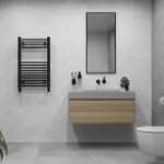 Picture of Black Towel Radiator - 500mm Wide 800mm High