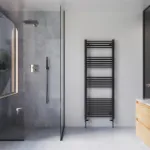 Picture of Black Towel Radiator - 600mm Wide 1600mm High