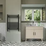 Picture of Black Towel Radiator - 600mm Wide 800mm High