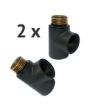 Picture of 2 x T-Pieces | Dual Fuel Adaptors in Anthracite