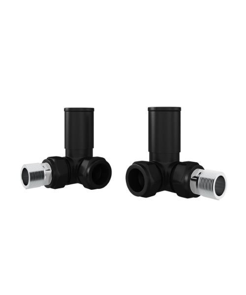 Picture of Black CORNER Radiator Valves - Pair