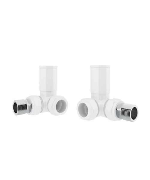 Picture of White CORNER Radiator Valves - Pair