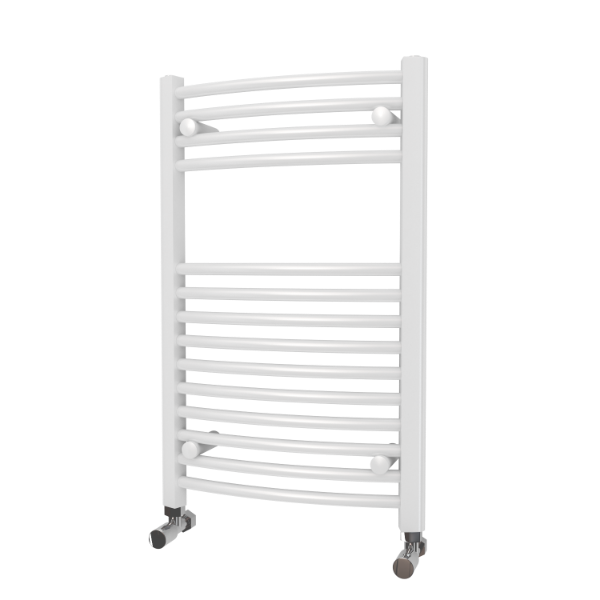 Picture of White Bathroom Towel Rail  500mm Wide 800mm High  - Curved
