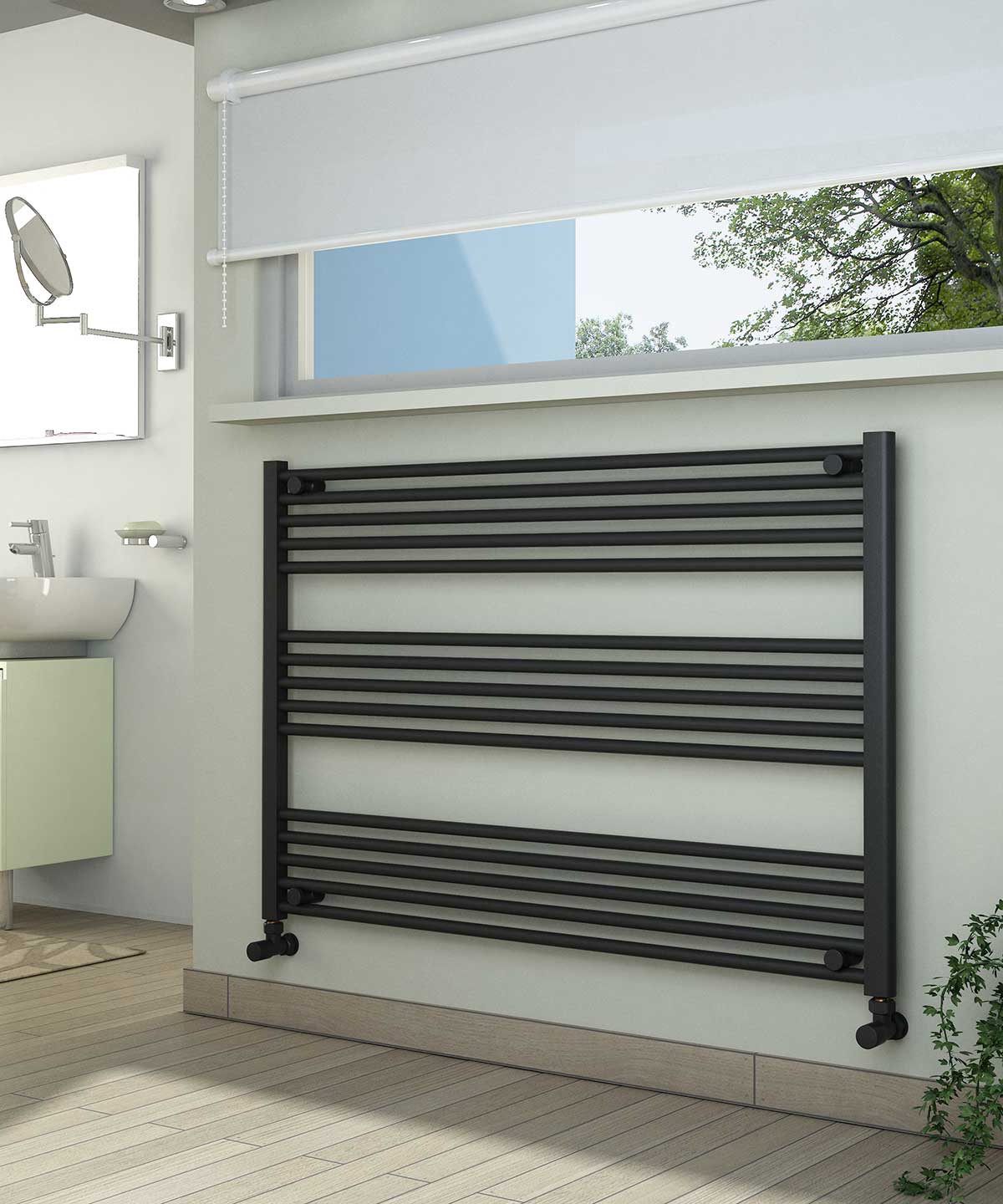 Anthracite Grey Towel Radiator | 1200mm Wide, 800mm High