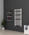 Picture of White Heated Towel Rail - Ladder 600mm Wide | 1150mm High