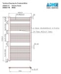 Picture of White Heated Towel Rail - Ladder 600mm Wide | 1150mm High
