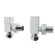 Picture of Square ANGLED Radiator Valves (Pair) - Chrome 15mm x 1/2inch | Squarehead