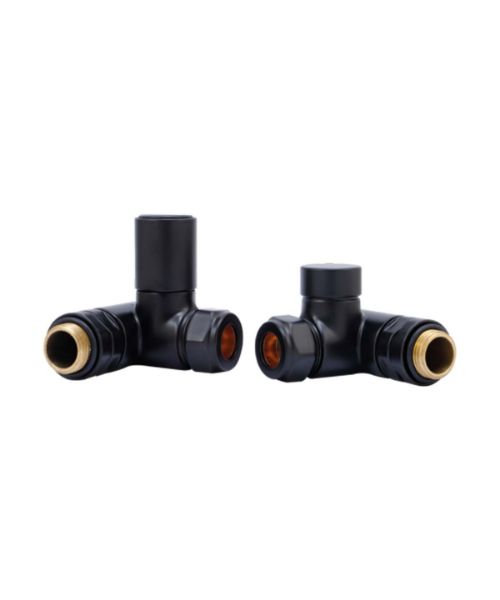 Picture of Dual Fuel Radiator Valves Black Corner - Set