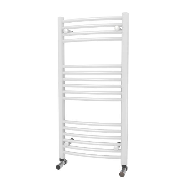 Picture of White Bathroom Towel Rail  500mm Wide 1000mm High - Curved