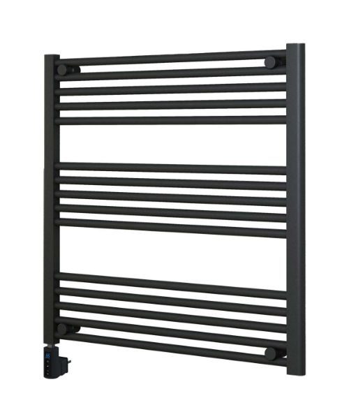 Picture of Horizontal Anthracite Electric Towel Rail with Wi-Fi control 800mm Wide | 800mm High