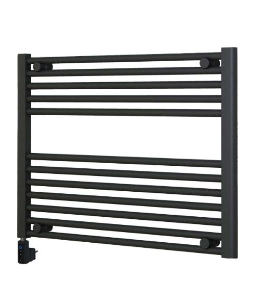 Picture of Horizontal Anthracite Electric Towel Rail with Wi-Fi control 800mm Wide | 600mm High